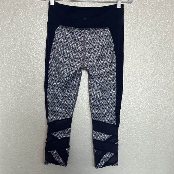 Athleta Navy Mesh Leggings Size M - Picture 3 of 6